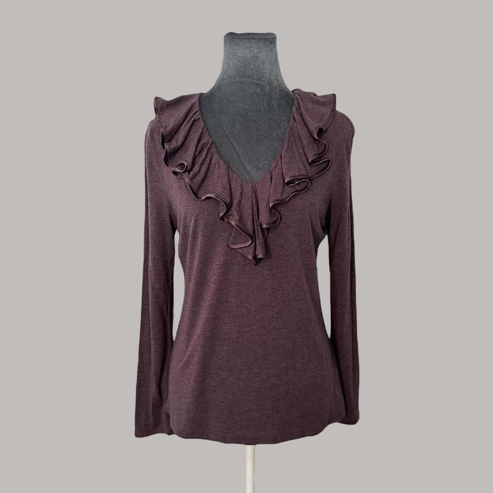 Ralph Lauren romantic whimsigoth boho ruffle knit top L